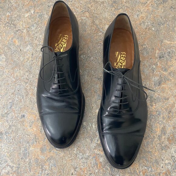 Men's Salvatore Ferragamo {sz 11D} Lace-Up Oxfords Shoes Black